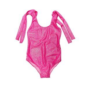 NWT  PICCOLI PRINCIPI GLITTER NEON PINK GIRLS SWIMWEAR - EU SIZE 8 (US SIZE 7)